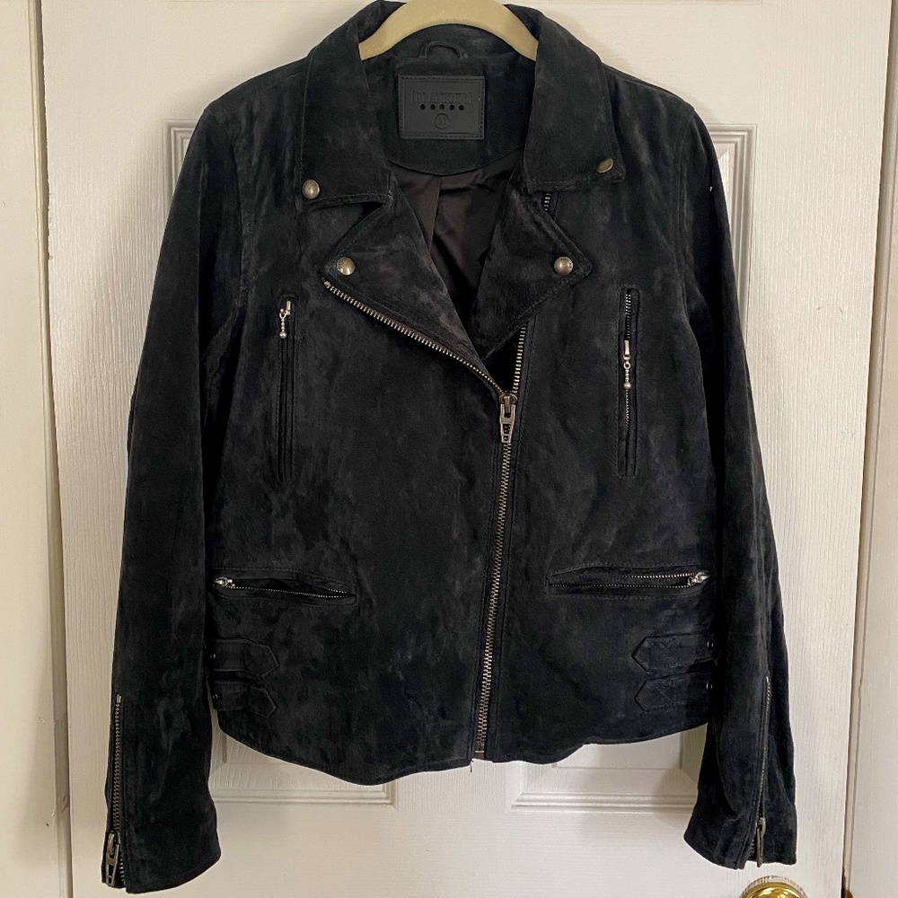 Blank NYC Grey Suede Moto Jacket